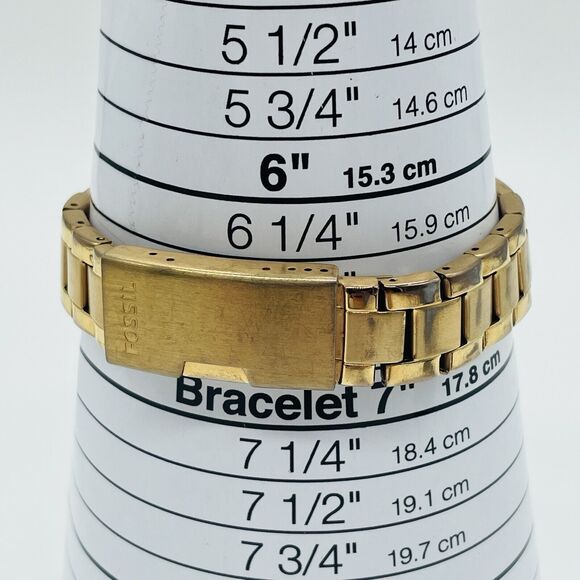 Fossil Mini Riley Watch Women Pave 30mm Gold Tone Date ES 2889 New Battery 6.5" - Picture 13 of 14